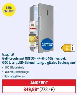 METRO Exquisit Gefrierschrank GS600-NF-H-040E inoxlook Angebot