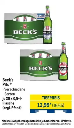 METRO Beck's Pils Angebot