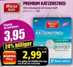 Norma Mieze Katz Premium Katzenstreu Ultra klumpend mit Ocean Duft Angebot