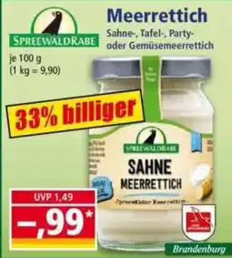 Norma SpreewaldRabe Sahne Meerrettich Angebot