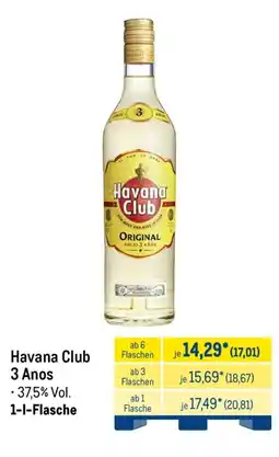 METRO Havana Club 3 Anos Angebot