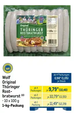 METRO Wolf Original Thüringer Rostbratwurst Angebot