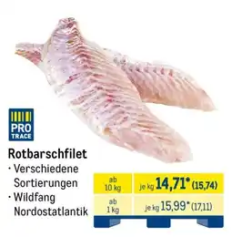 METRO PRO TRACE Rotbarschfilet Angebot