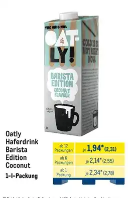 METRO Oatly Haferdrink Barista Edition Coconut Angebot