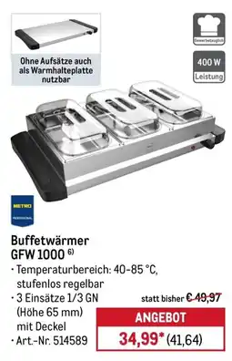 METRO Metro Professional Buffetwärmer GFW 1000 Angebot