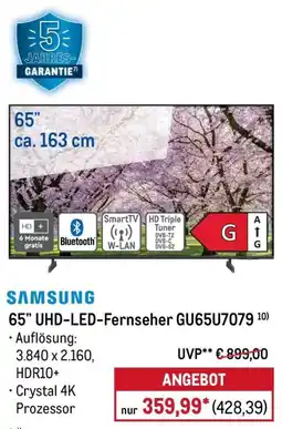 METRO SAMSUNG 65" UHD-LED-Fernseher GU65U7079 Angebot