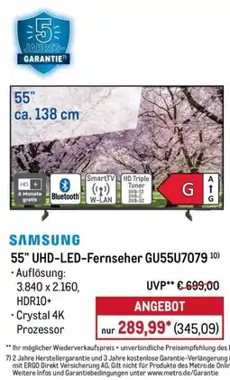 METRO SAMSUNG 55" UHD-LED-Fernseher GU55U7079 Angebot