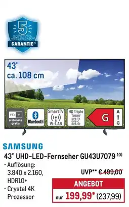 METRO SAMSUNG 43" UHD-LED-Fernseher GU43U7079 Angebot