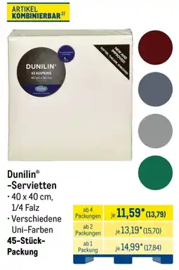 METRO Dunilin®-Servietten Angebot