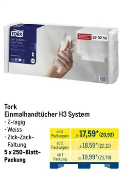 METRO Tork Einmalhandtücher H3 System Angebot