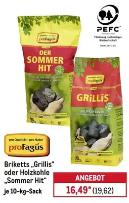 METRO proFagus Briketts „Grillis“ oder Holzkohle „Sommer Hit“ Angebot