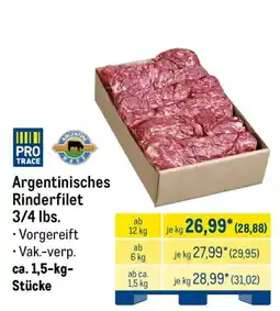 METRO PRO TRACE Argentinisches Rinderfilet Angebot