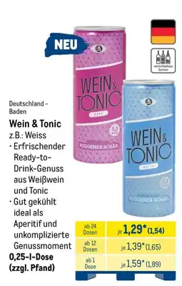 METRO Wein & Tonic Auggener Schäf. Angebot