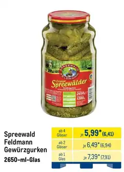 METRO Spreewald Feldmann Gewürzgurken Angebot