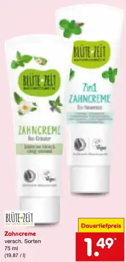 Netto Marken-Discount BLÜTE ZEIT Zahncreme Angebot