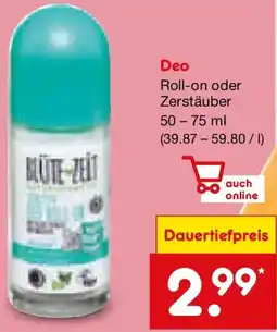 Netto Marken-Discount BLÜTE ZEIT Deo Angebot