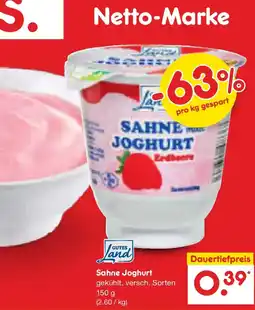 Netto Marken-Discount GUTES Land Sahne Joghurt Angebot