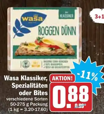 Hit Wasa Klassiker, Spezialitaten o. Bites 50-275g Angebot