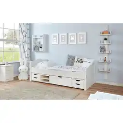 Netto Marken-Discount TiCAA Einzelbett Leni 90x200 Kiefer Weiß Angebot