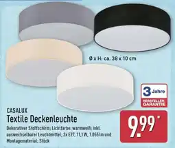 Aldi Nord CASALUX Textile Deckenleuchte Angebot