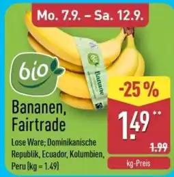 Aldi Nord bio Bananen, Fairtrade Angebot