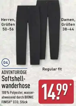 Aldi Nord ADVENTURIDGE Softshellwanderhose Angebot