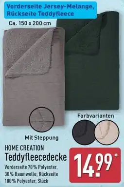Aldi Nord HOME CREATION Teddyfleecedecke Angebot