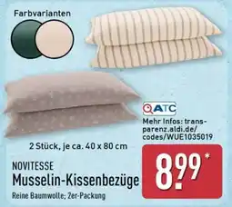 Aldi Nord NOVITESSE Musselin-Kissenbezüge Angebot
