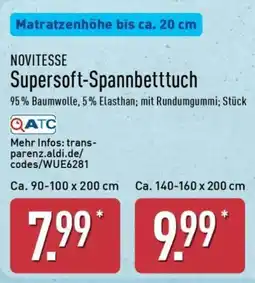 Aldi Nord NOVITESSE Supersoft-Spannbetttuch Angebot