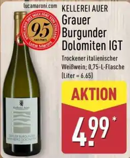 Aldi Nord KELLEREI AUER Grauer Burgunder Dolomiten IGT Angebot