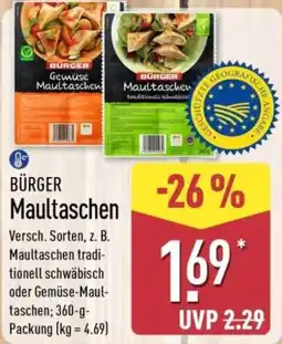 Aldi Nord BÜRGER Maultaschen Angebot