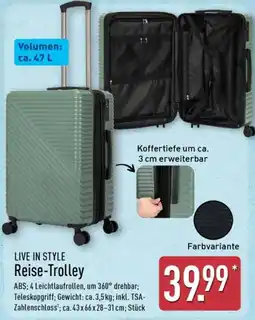 Aldi Nord LIVE IN STYLE Reise-Trolley Angebot