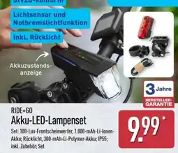 Aldi Nord RIDE+GO Akku-LED-Lampenset Angebot