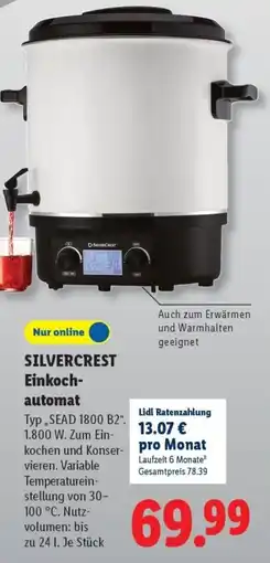 Lidl SILVERCREST Einkochautomat Angebot