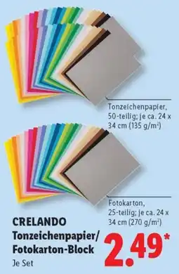 Lidl CRELANDO Tonzeichenpapier/Fotokarton-Block Angebot