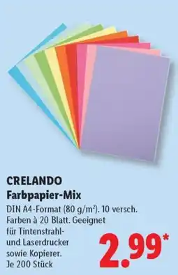 Lidl CRELANDO Farbpapier-Mix Angebot