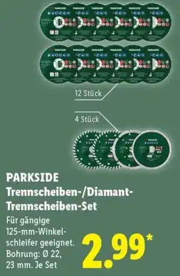 Lidl PARKSIDE Trennscheiben-/Diamant-Trennscheiben-Set Angebot