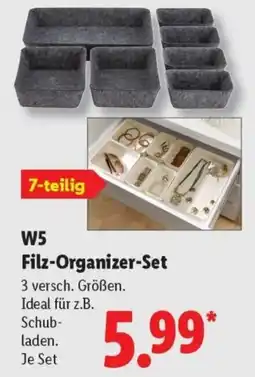 Lidl W5 Filz-Organizer-Set Angebot