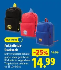 Lidl Fußballclub-Rucksack Angebot