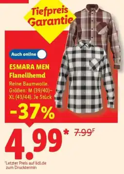 Lidl ESMARA MEN Flanellhemd Angebot