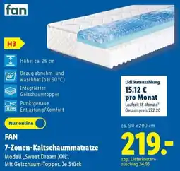 Lidl FAN 7-Zonen-Kaltschaummatratze Angebot