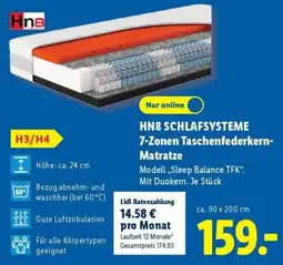 Lidl HN8 SCHLAFSYSTEME 7-Zonen Taschenfederkern-Matratze Angebot