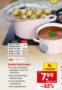 Netto Marken-Discount alpina Emaille Fleischtopf Angebot