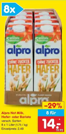 Netto Marken-Discount alpro Not Milk, Hafer- oder Barista Angebot