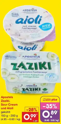 Netto Marken-Discount Apostels Zaziki, Sour Cream und Aioli Angebot