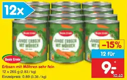 Netto Marken-Discount Beste Ernte Erbsen mit Möhren sehr fein Angebot