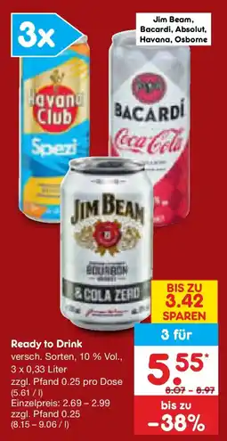 Netto Marken-Discount Jim Beam, Bacardi, Absolut, Havana, Osborne Angebot