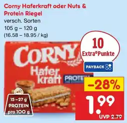 Netto Marken-Discount Corny Haferkraft oder Nuts & Protein Riegel Angebot