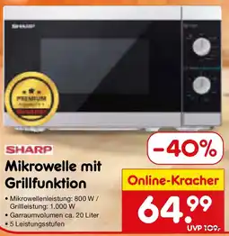 Netto Marken-Discount SHARP Mikrowelle mit Grillfunktion Angebot