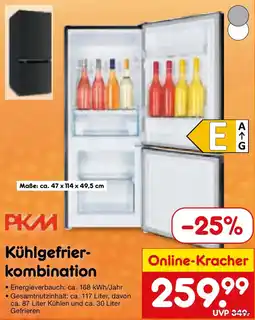 Netto Marken-Discount PKM Kühlgefrier-kombination Angebot